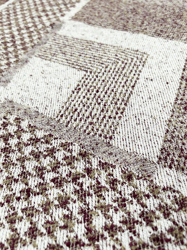 Série de couvertures de tissus textiles de maison en chenille carrée entrelacée marron et blanc