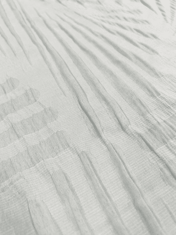 Tissu froissé de feuille de bambou en forme d'éventail de gouttelettes d'eau